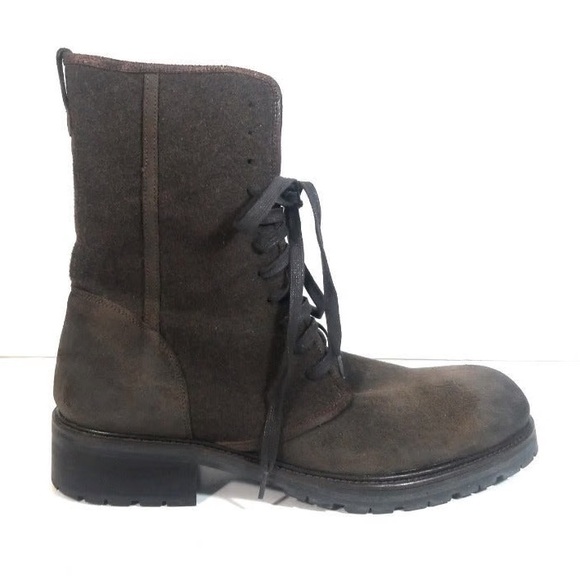 John Varvatos Dark Brown Lace-Up Boots - Picture 1 of 5